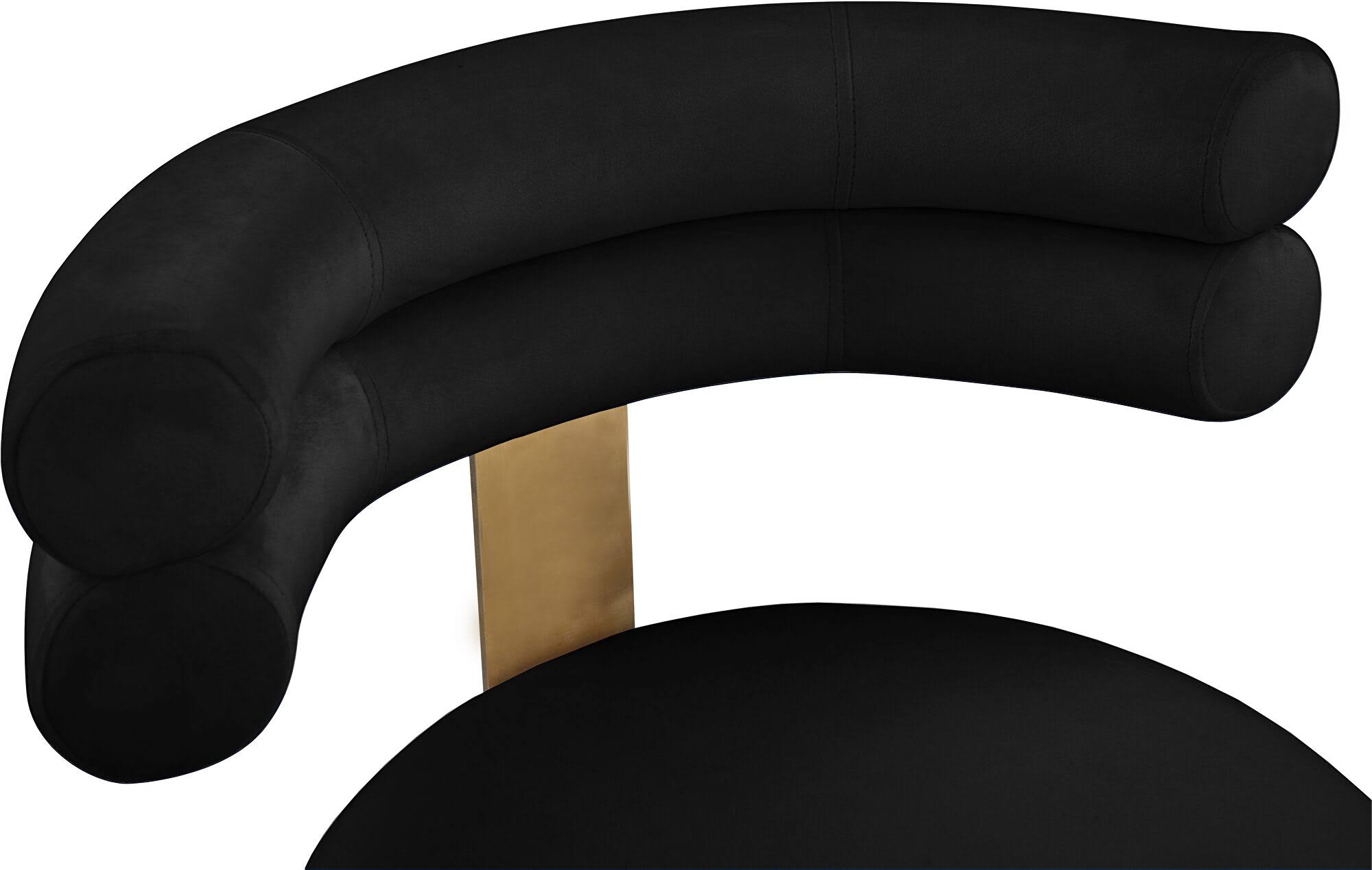 Black Velvet Dining Chair (Set of 2) J351088