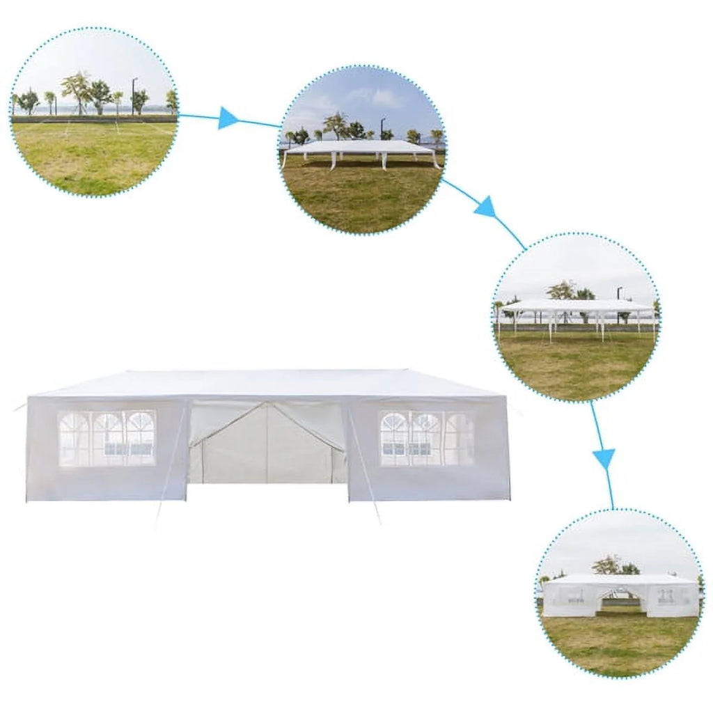 10'x30' Outdoor Canopy Tent with 8 Removable Sidewalls Q502