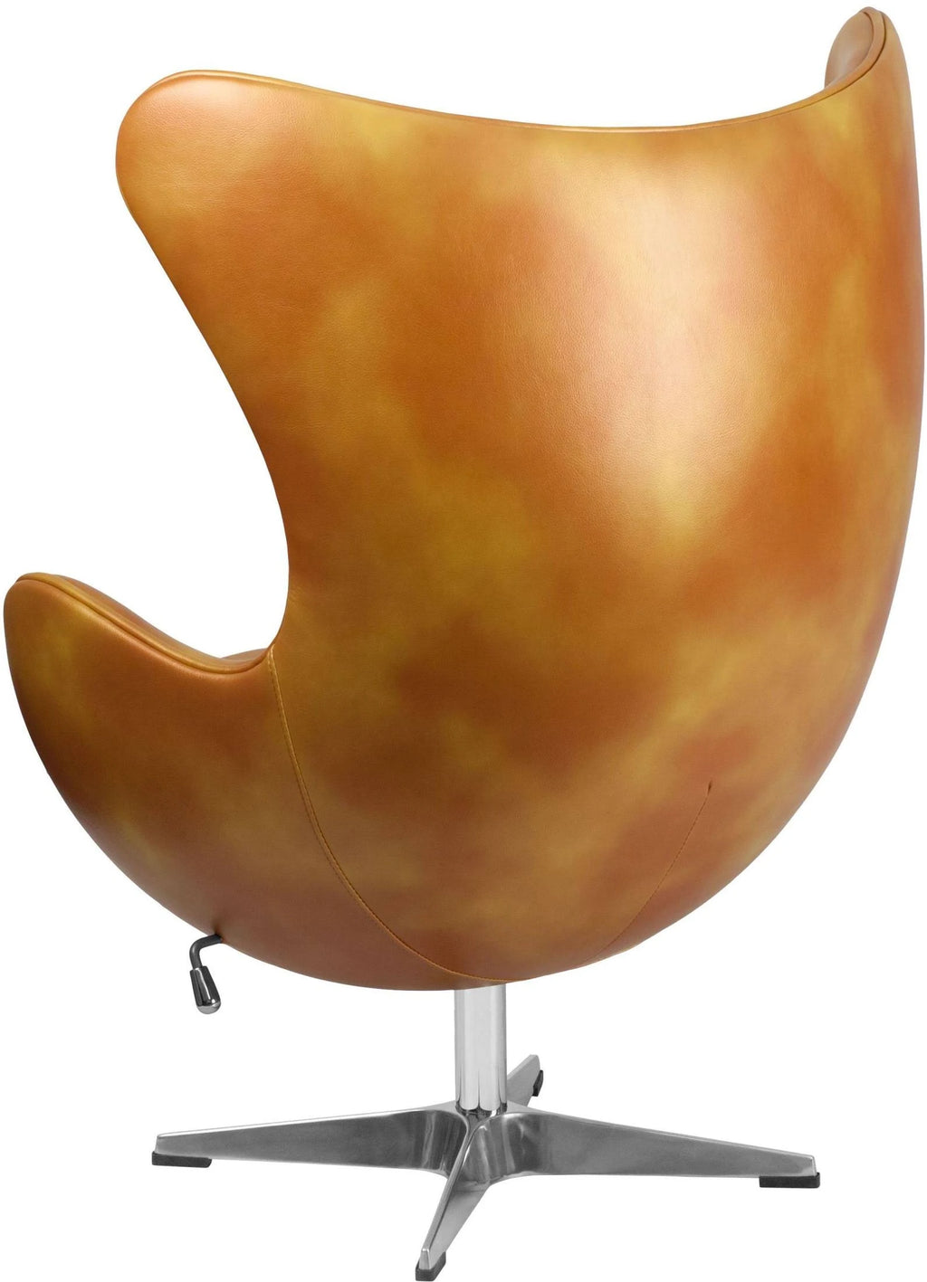 Gold Leather Egg Chair with Tilt-Lock Mechanism N249089