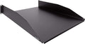 2U 19-Inch Rack Mount Cantilever Server Cabinet Shelf with Lip 22-Inches Deep Black R56889