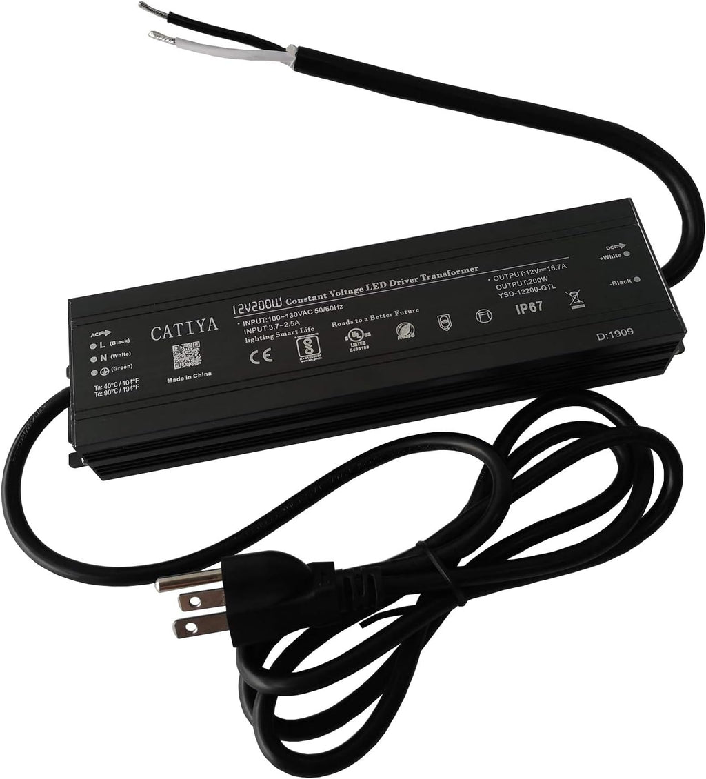 12V 200W LED Driver Transformer, IP67 Waterproof Constant Voltage Power Supply W818