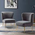Grey Gold Legs Side Chair Set of 2 X97922
