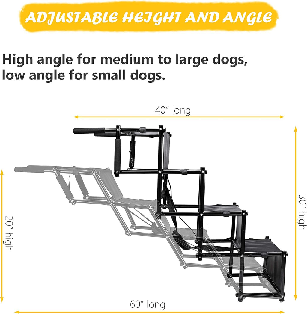 Foldable Car Dog Stairs Metal Ramp Non-Slip Pet Stairs R579