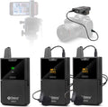 DV UHF Wireless Lavalier Microphone with Remote Monitor, Dual Mics F185263