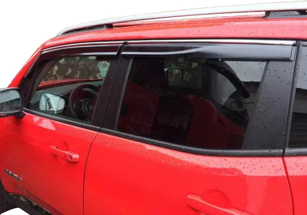 Chrome Trim Polycarbonate Window Visor Rain Guard, Pack of 2 F446848