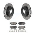 Rear Coated Drilled Slotted Disc Brake Rotors and Ceramic Pads Kit U2426