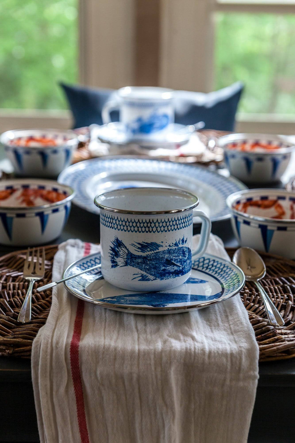Set of 4 Enamelware Mugs G733