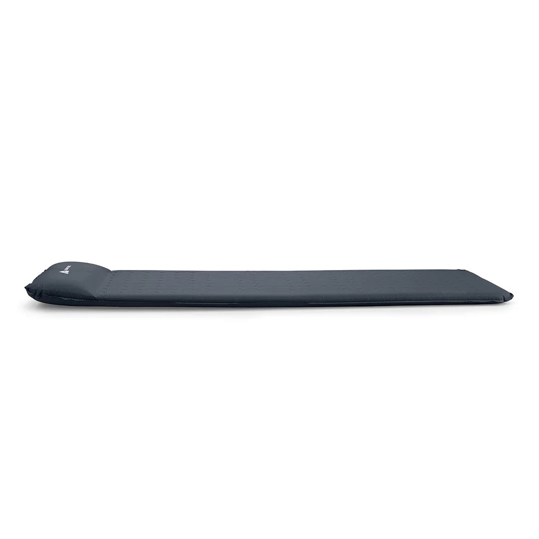 Self-Inflating Camp Pad with Pillow, Grey, 78" L x 25" W x 2" H N6411