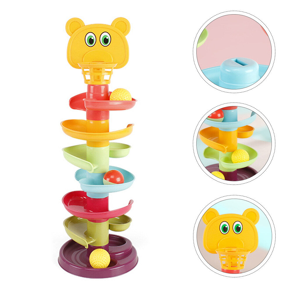 Kid Track Sliding Ball Tower Toy Stacking Toy with 3 Balls Y1165