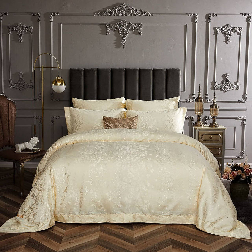Queen Size 6 Piece Jacquard Duvet Cover Set G617