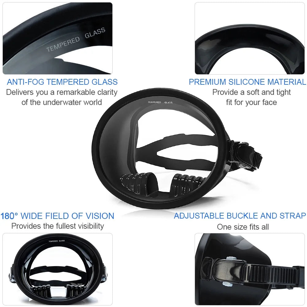 180° Panoramic Diving Goggles with Snorkel D9888