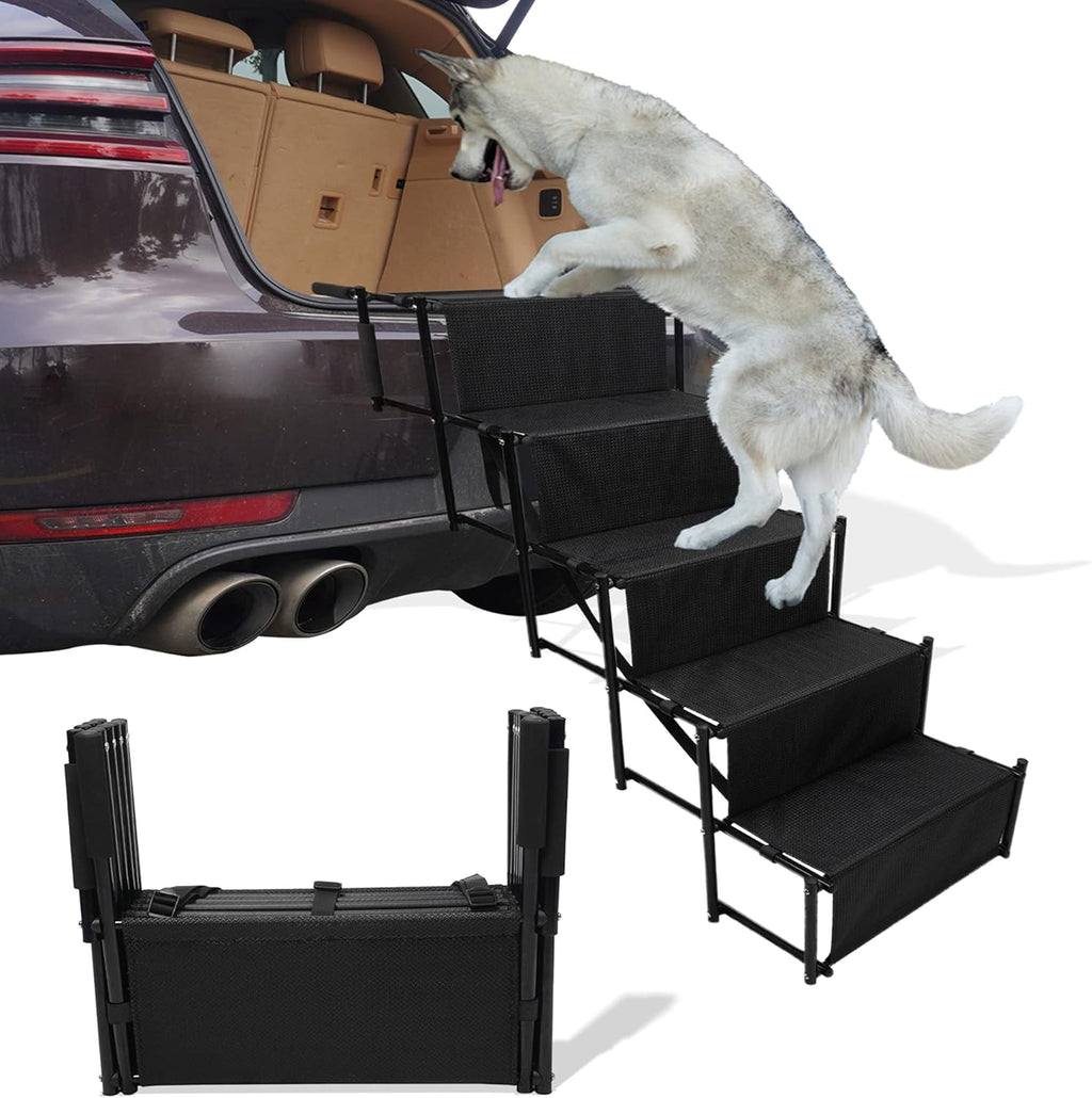 Grey Folding Pet Stairs Ramp with Waterproof Surface C52016
