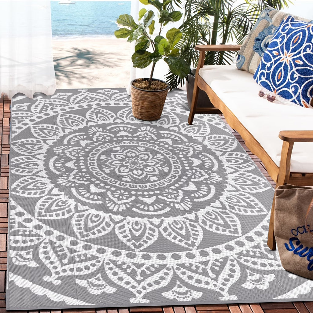 6'x 9' Reversible Outdoor Plastic Straw Camping Rug N1075